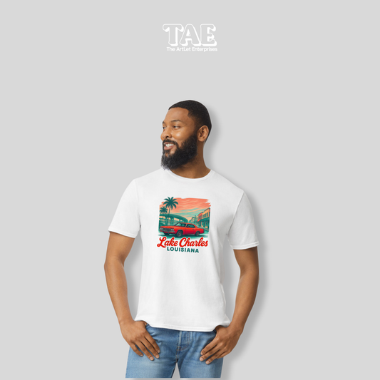 Lake Charles Retro Car - Unisex Tee