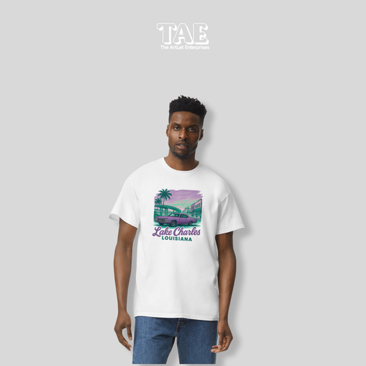 Lake Charles Retro Car - Unisex Tee